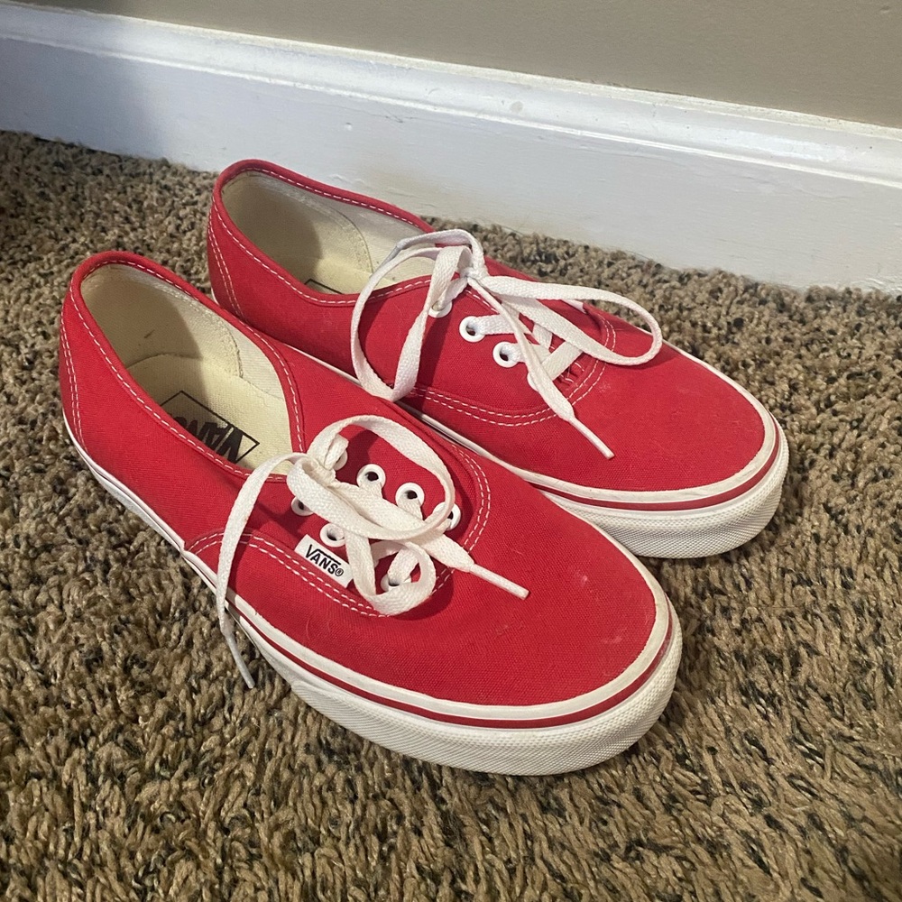 Red Authentic Vans